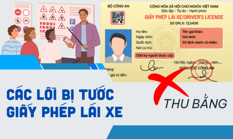 Các lỗi bị tước giấy phép lái xe